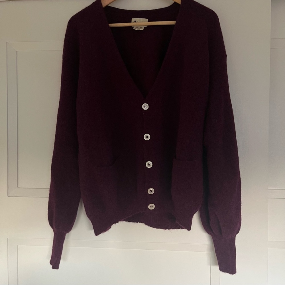 Vintage Burgundy Cardigan Sweater